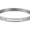 Dames armband staal inleg wit