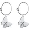Oorring staal vlinder zilverkleurig - 3 cm
