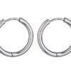 Oorring staal zilver rond - 2 cm