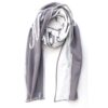 JustToWear Dames Sjaal Zon & Wolk - Grijs & Wolwit - Katoen & Acryl - 38x182 cm