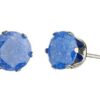 Oorknopjes staal inleg blauw - 6 mm