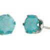 Oorknopjes staal inleg turquoise - 6 mm