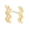 Oorknopjes waves rvs goudkleurig - 13 mm