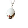 Dames ketting met ovale hanger zilverkleurig