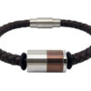 Mannen bedel armband quotes bruin - 22 cm